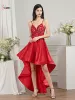 Short Cocktail Dresses 2022 Spaghetti Straps Sweetheart Neck Formal Party Backless Prom Gowns Satin Robe Evening Dresses CPS3001