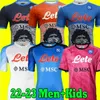 21 22 23 SSc Napoli Soccer Maglie di calcio Halzano Lozano Osimhen Zielinski Shirt da calcio in edizione Maglia Rrahmani Maradona 2022 2023 Maillots de Foot Kit Kit Kit