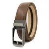 Belts Men's Casual Korean Business Pu Automatic Buckle Belt Reverse Pull Mechanical Pin TrousersBelts