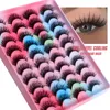 20 Pair Fluffy Eyelashes Extension Reusable Volume Messy Full Strip Lash Dramatic Thick Natural Look Eye Lashes With Colorful Tray