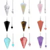 Objets décoratifs Figurines Pendule de guérison pour la divination Pendules en quartz rose Pierres précieuses naturelles Cristaux de Reiki Pendulo Pendentif Radiesthésie