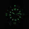 Montre automatique Vintage pour hommes, 45mm, bracelet en toile lumineux Super vert, boîte en acier inoxydable, montre-bracelet mécanique