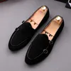 abiti da banchetto per feste di moda da uomo scarpe da monaco in pelle scamosciata di mucca slip-on scarpe pigre mocassini estivi traspiranti marroni neri zapatos