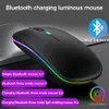 Ratos sem fio Bluetooth com USB Recarregável RGB Mouse para computador portátil PC MacBook Macebook Mouse Gamer 2.4GHz 1600dpi Epacket265b