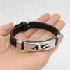 Bracelets porte-bonheur Acier Inoxydable Noir Couleur Silicone Pour Homme USA/RUSSIE/BRÉSIL Bracelets Bijoux Cadeau Gros #002604Charm CharmCharm Lars