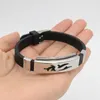 Braccialetti con ciondoli Acciaio inossidabile Colore nero Silicone per uomo USA / RUSSIA / BRASILE Braccialetti Regalo gioielli all'ingrosso # 002604 Charm CharmCharm Lars