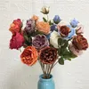 ONE Faux Flowers Long Stem Autumn Rosa Simulation Austin Rose for Wedding Centerpieces 10 Colors Available