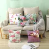 Cushion/Decorative Pillow Animal Flamingo Cushion Cover 45X45 Green Plants Flowers Decorative Pillowcase Sofa Cushions Summer Covers Home De