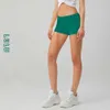 lu-248 Womens Sport Shorts Casual Fitness Hotty Hot Pants for Woman Girl Workout Gym Running Sportswear with Zipper Pocket Quick Drying Mesh