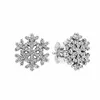 Full CZ Diamond Sparkling Snowflake Stud Earrings Womens Wedding Present Designer smycken med originalboxuppsättning för Pandora 925 Stelring Silver Earring