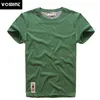 VOUTINT Erkek Kısa Kollu T-shirt Baskı T-Shirt Pamuk Çok Saf Renk Fantezi İplikler T Gömlek Erkek Renk Gri Yeşil LBLUE 220326