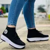 Kleid Schuhe Turnschuhe Casual Schuhe Frauen Mode High Top Leinwand Schuhe Keil Plattform High Heels 220721