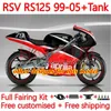 Kit de corpo para abril rsv125rr RSV RS 125 R RR 125RR 99-05 155NO.16 RS-125 RS4 RSV125 RS125 99 00 01 02 03 03 05 05