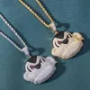 Kolye Kolyeler Moda Kişilik Mikro Kaymakarlık Zircon Hayvan Goril Monkey Sokak Tarzı Hip-Hop Erkekler için Yaratıcılık Jewelrypendent