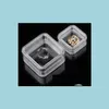 PACKING Boxes Office School Business Industrial 40x40mm transparant drijvende vitrine Case Earring Gems Ring Sieraden Verpakking B