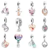 NEW 925 Sterling Silver Charms Mum Infinity Pave Double Dangle Pendants Happy Birthday Beads Fit Pandora Bracelet Mother Day Gifts