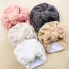 Winter Hat Tie Knot Hats For Girls Warmer Child Cap Teddy Fabric Kids Indian Caps borns Turban Infants Headband 220514