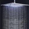 Bathroom Shower Heads Nickel Black Chrome Gold 16 Inch Led Rain Head High Pressure Without Arm Work by Water Flow Temp V0bv221l329H