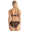 Bra de leopardo sexy Conjunto de femininos de lingerie livre de arame lingerlless renda veja através da calcinha Conjunto de calcinha aconchegante sutiã de roupas e calcinha L220727