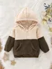 Felpa con cappuccio in flanella con mezza zip a blocchi di colore per bambino bambino SHE