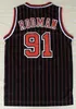 2021 Мужские спортивные рубашки Вышивка 1# Derrick Rose Red Jerseys Basketball The Worm 91# Dennis Rodman White Black 33# Scottie Pippen St Jerseys