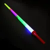 DHL einziehbare Lichtstab-Stab-Blitz-LED-Spielzeug, fluoreszierende Konzert-Cheer-Teleskopstäbe für Kinder, Weihnachten, Karneval, Spielzeug, 4 Abschnitte, große Größe F0721