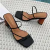 2021 Summer Woman 8cm High Heels Sandals Classic Block Heels Platform Pumpar Lady Chunky Fertsh Brown Wedding Prom Sandles Shoes 0004