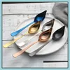 Spoons Flatware Kitchen Dining Bar Home Garden Colored Sauce Spoon Soup 304 Stainless Steel Serve Taste Gravy Ladle Restaurant El Kitchen