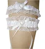 Garters de mariée blanches Organza Organza Sexy Cristaux féminins Garters de mariage Bow 2 PCS Set Prom Homecoming Free Taille 15-23 pouces