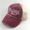 Party hattar broderade 2024 US President Val Baseball Cap Justerbar Strapback Förvara Amerika Great Hat Trump Samma stil RRE13683