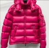 Kvinnor Mens Classic Down Coats Winter Puffer Jackets Toppkvalitet Designer Parka Casual Coat Unisex Ytterkläder Varma fjäderjacka kläder Rose Red