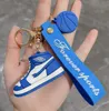 9 Colors Designer Silicone 3D Sneaker with Hand Rope Top Key Ring for Men Women Fashion Shoes Basketball Keychain