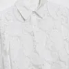 Damenblusen Hemden DiYiG Frauen 2022 Mode Häkelbluse Vintage Casual Revers Langarm Einreiher Weibliches Hemd Chic Top Muje