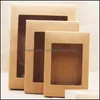 Packing Boxes Office School Business Industrial Aa White Black Kraft Paper Box Window Gift Cake Packaging Wedding Birthday Gifts Package W