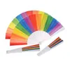 Vouwen Spanje Rainbow Pride Festival Stijl Hand Fan Dans Bruiloft Stof Vouwen-Hand Fans Accessoires 500 stuks DAW480