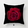 Kudde Rose Love Printed Case Valentine's Day Throw Cover Room Decoration Accessories Peach Skin SOFA CUDION COVERPILLOW