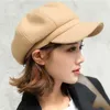 Visors feminino Autumn Artista do Autumn Cap Octogonal Wool Blend Boy Boy Peaked Hats Style French Style Vintage Unissex Beret Beanie Hatvisors