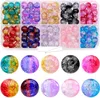 200 unids/lote cuentas acrílicas rosa Multicolor de 8mm cuentas redondas espaciadoras sueltas para fabricación de joyas