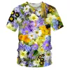 O szyi t koszule moda moda z krótkim rękawem 3d tshirt kwiaty Piękna kolorowa czapka 5xl topy koszulki hombre sprężyna 220623