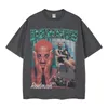 Camisetas masculinas Graphic T Shirts Harajuku Oversized T-shirt Algodão Retro Rodman Print Tops Hip Hop Vintage Tee Men Streetwear Roupas de Verão