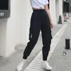 Heiße Große Taschen Cargo Hosen Frauen Hohe Taille Lose Streetwear Baggy Taktische Hosen Hip Hop Qualität Jogger Hosen A24