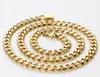 18k Denim 11 mm chain 21cm gold square buckle Gold Plated Necklace 55 cm fine polishing set