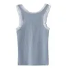 PUWD Sweet Girls Cuore Ricamo Slim Tank Summer Fashion Ladies Lace Splicing Short Top Donna Streetwear Chic Tees 220316