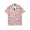 22ss Luxury Designer Shirts Mens Fashion Geometric print flower pink bowling shirt Hawaii Floral Casual Shirts Men Slim Fit Short Sleeve