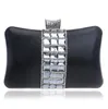 Evening Bags Simple Design Metal Diamonds Black/Gold/Silver Chain Shoulder Day Clutches Purse Bag YM1024Evening