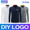 Polo da uomo a maniche lunghe ad asciugatura rapida Polo sportiva da corsa Fitness Polo Bulk Stampa personalizzata Ricamo Top traspirante 220608