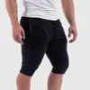 Treino de verão masculino shorts de corte de tração 3/4 de joelho algodão esporte de algodão correndo Homme Bermuda Casual Sortelas curtas 220507