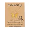 Säljer Painted Butterfly Necklace Friendship Graduation Commemorative Necklace Twopiece Paper Card Halsbas3016479