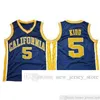SJZL98 NCAA California Golden Bears College # 5 Jason Kidd كرة السلة جيرسي خمر البحرية الأزرق مخيط جيسون كيد جامعة الفانيلة قمصان S-XXXL