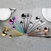 4Pcsset Black Gold Cutlery Set 1810 Stainless Steel Dinnerware Silverware Flatware Set Dinner Knife Fork Spoon Drop2767604